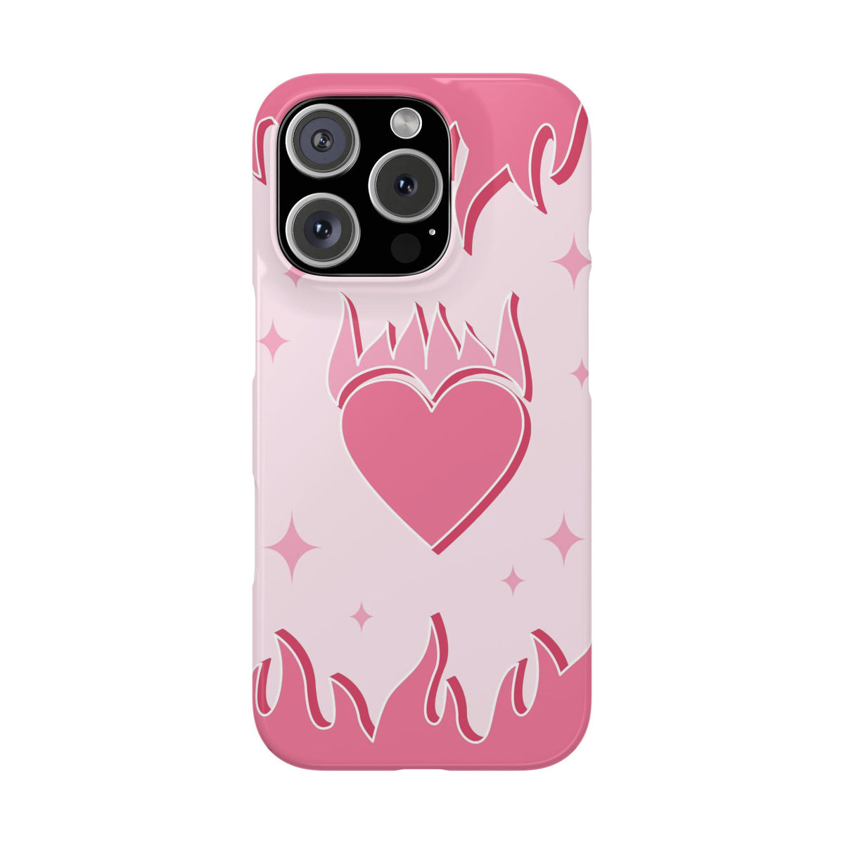 Pink Heart on Fire - casetinger