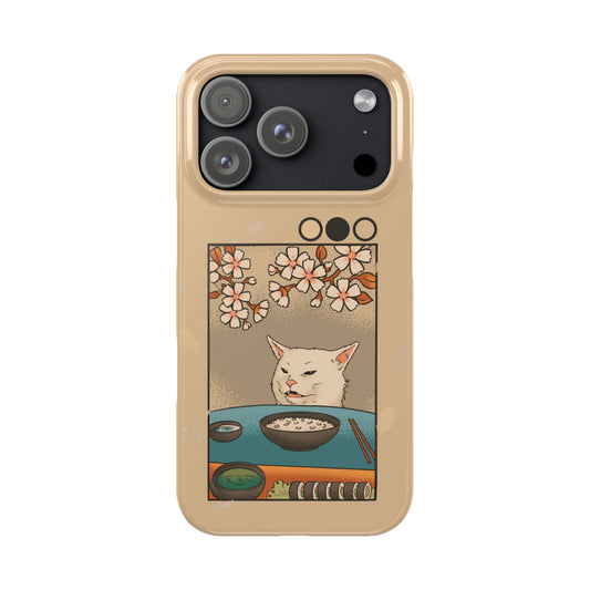 Whimsical Cat and Sushi iPhone Case