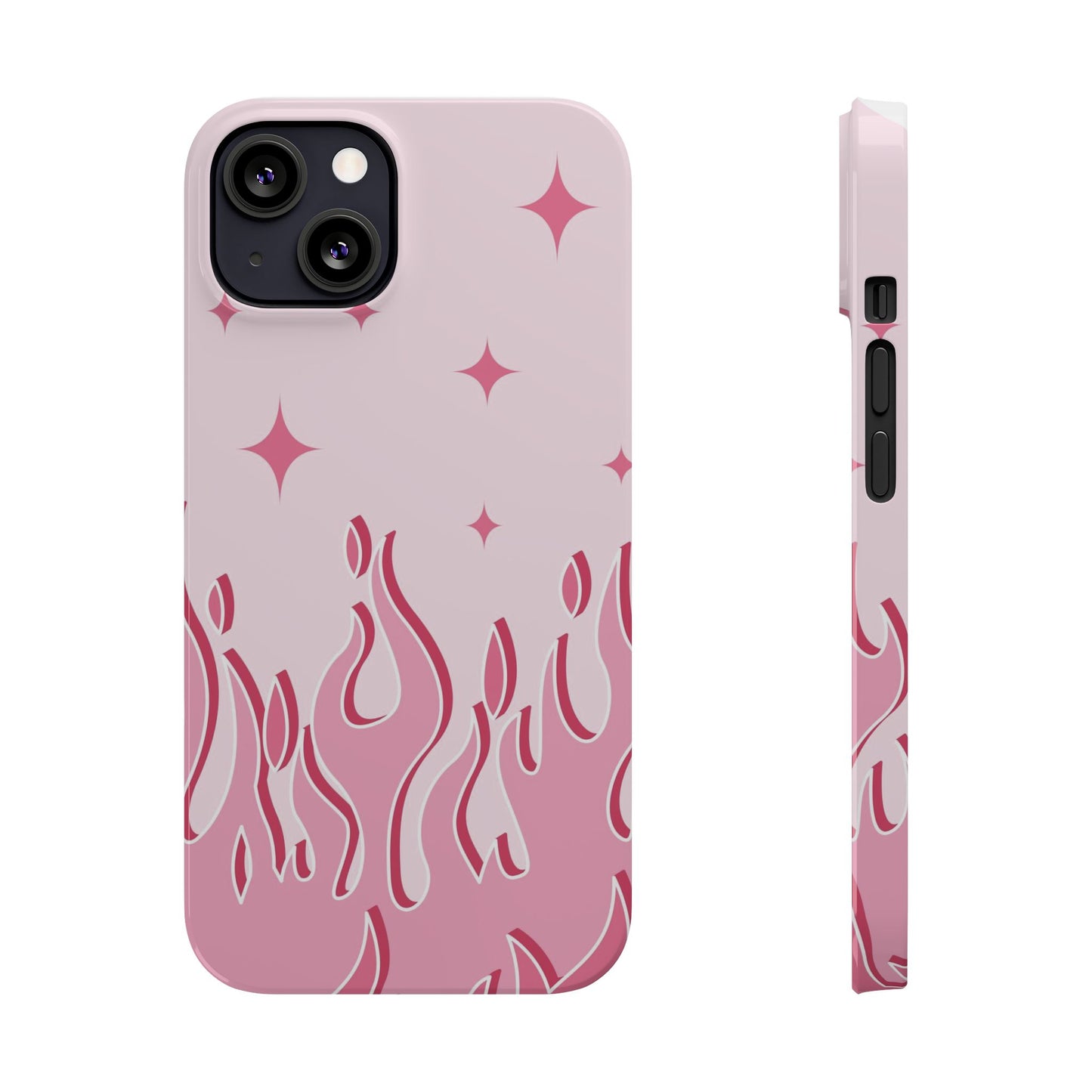 Pink Flame iPhone Case with Heart