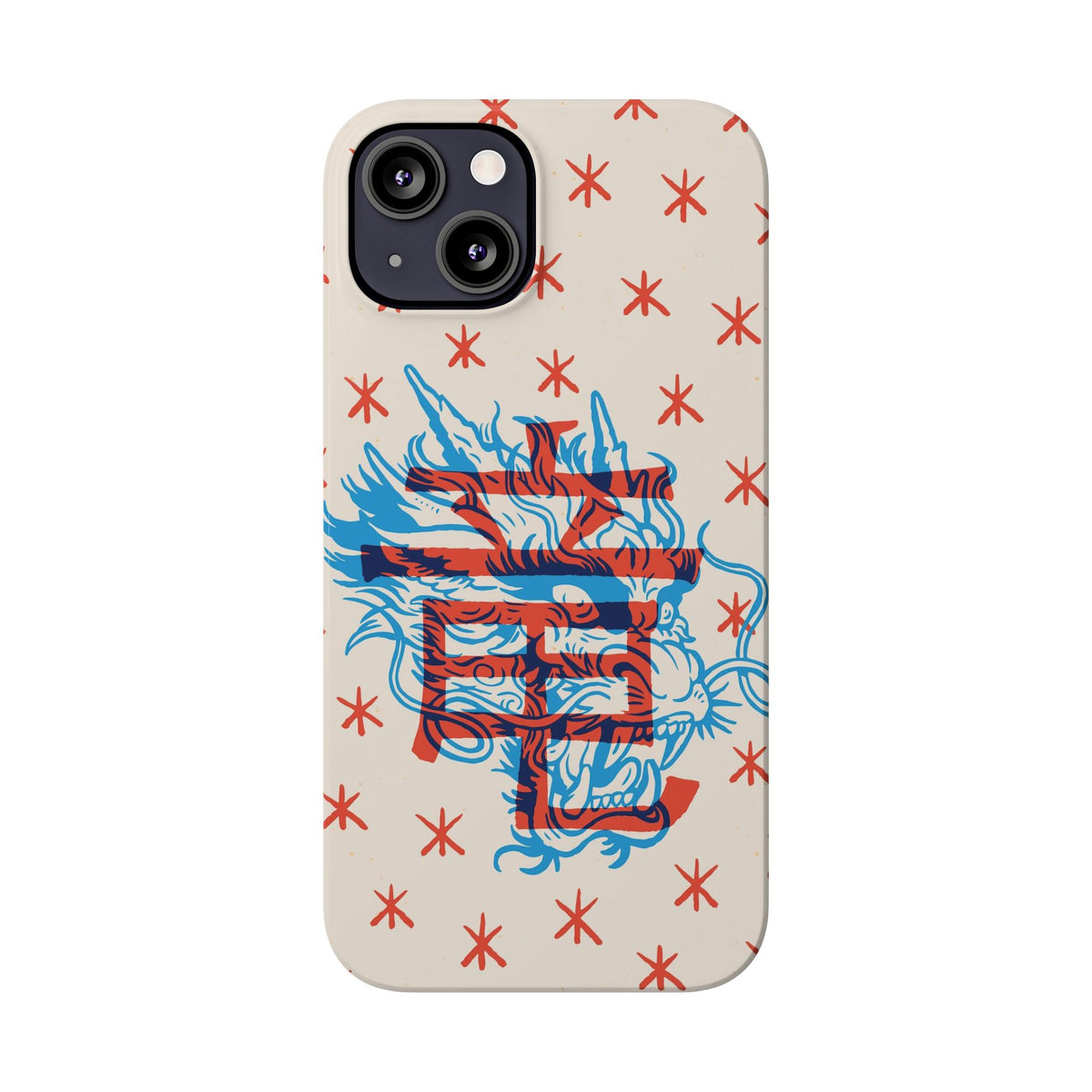 Geek dragon design and Asian art duotone style - casetinger