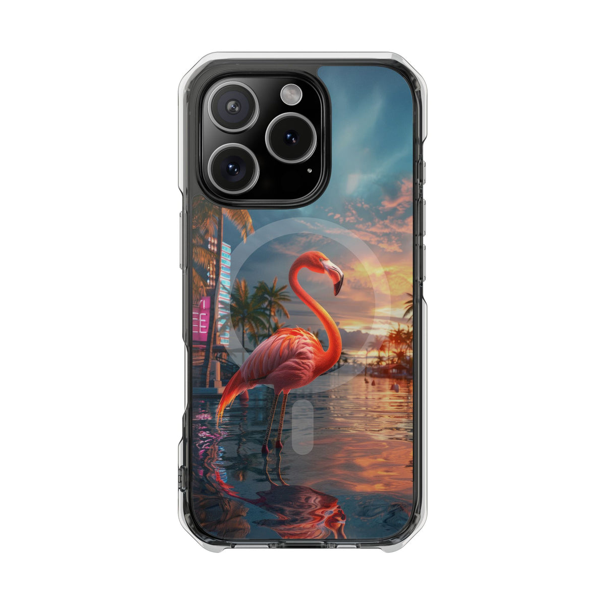 Tropical Miami Flamingo - Magnetic - casetinger