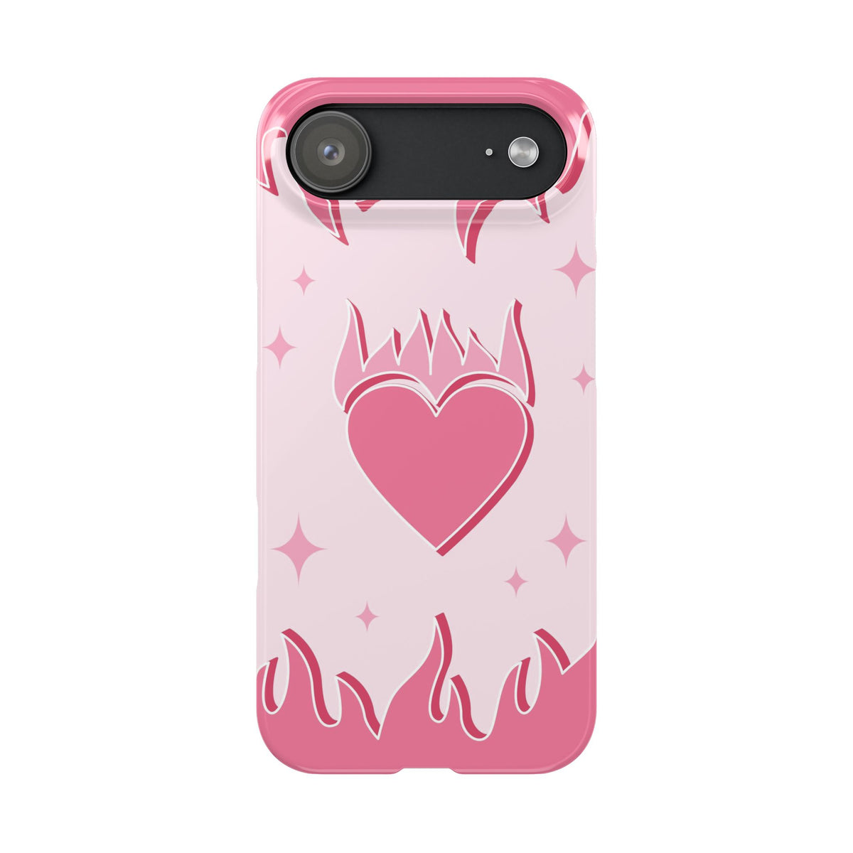 Pink Heart on Fire - casetinger
