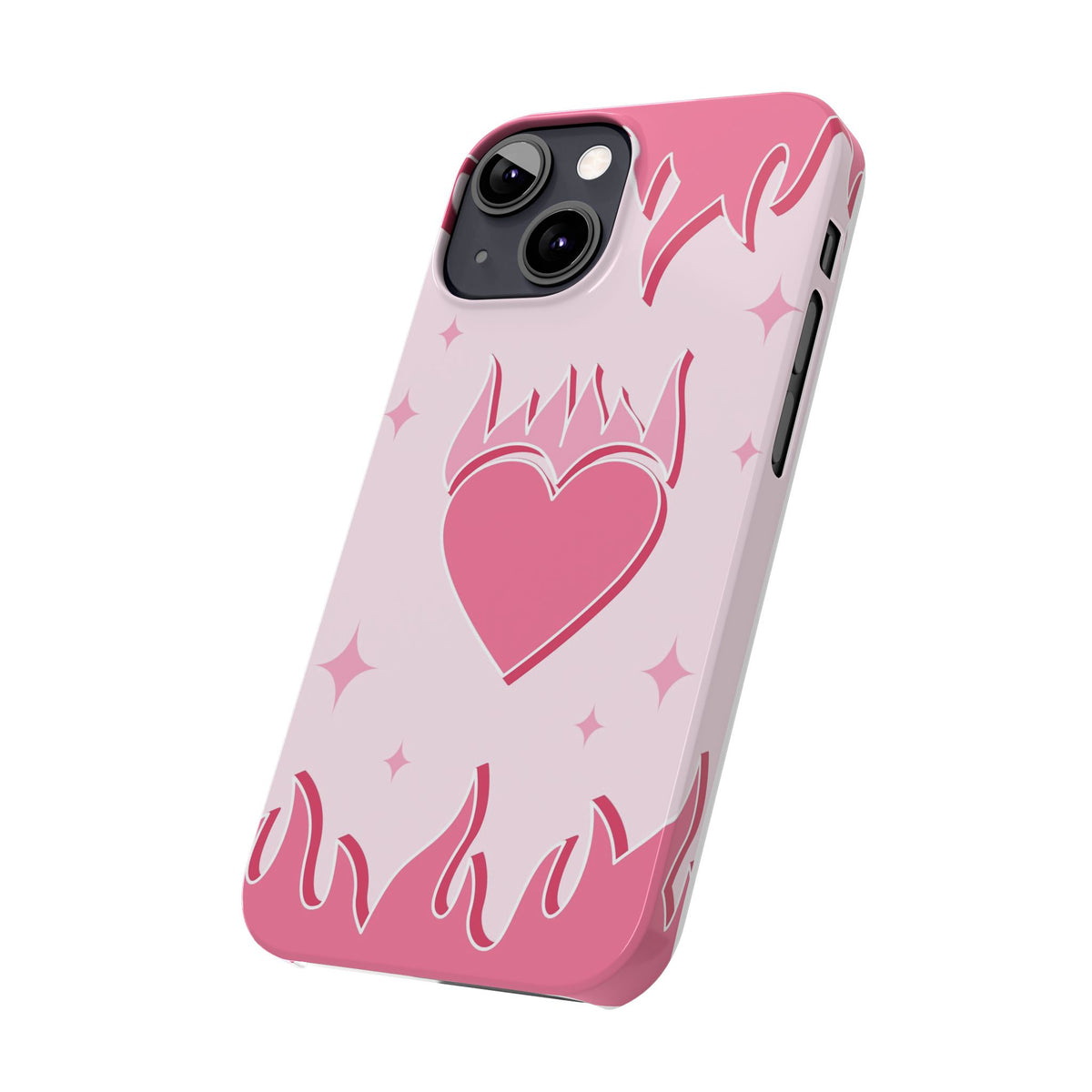 Pink Heart on Fire - casetinger