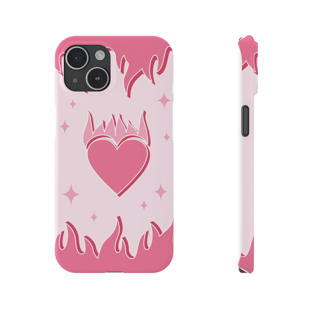 Pink Heart on Fire - casetinger