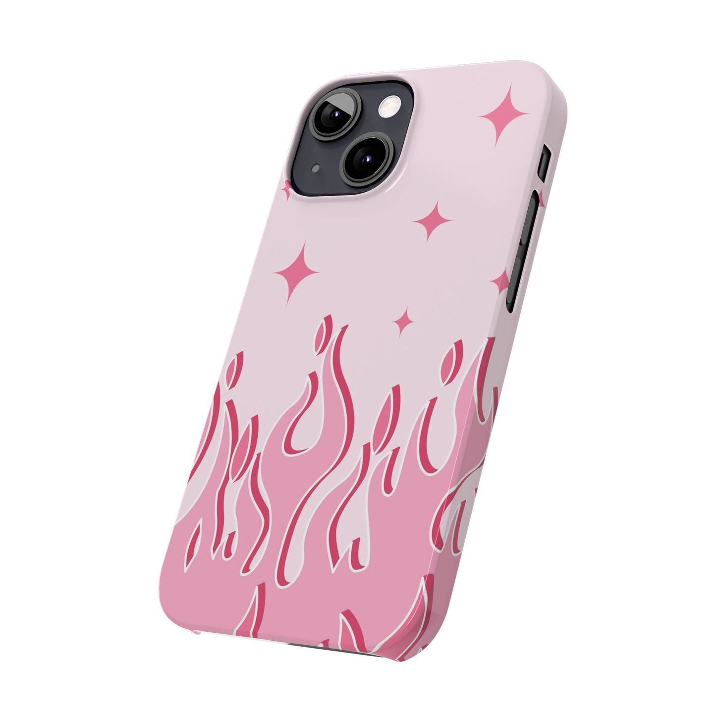 Pink Flame iPhone Case with Heart