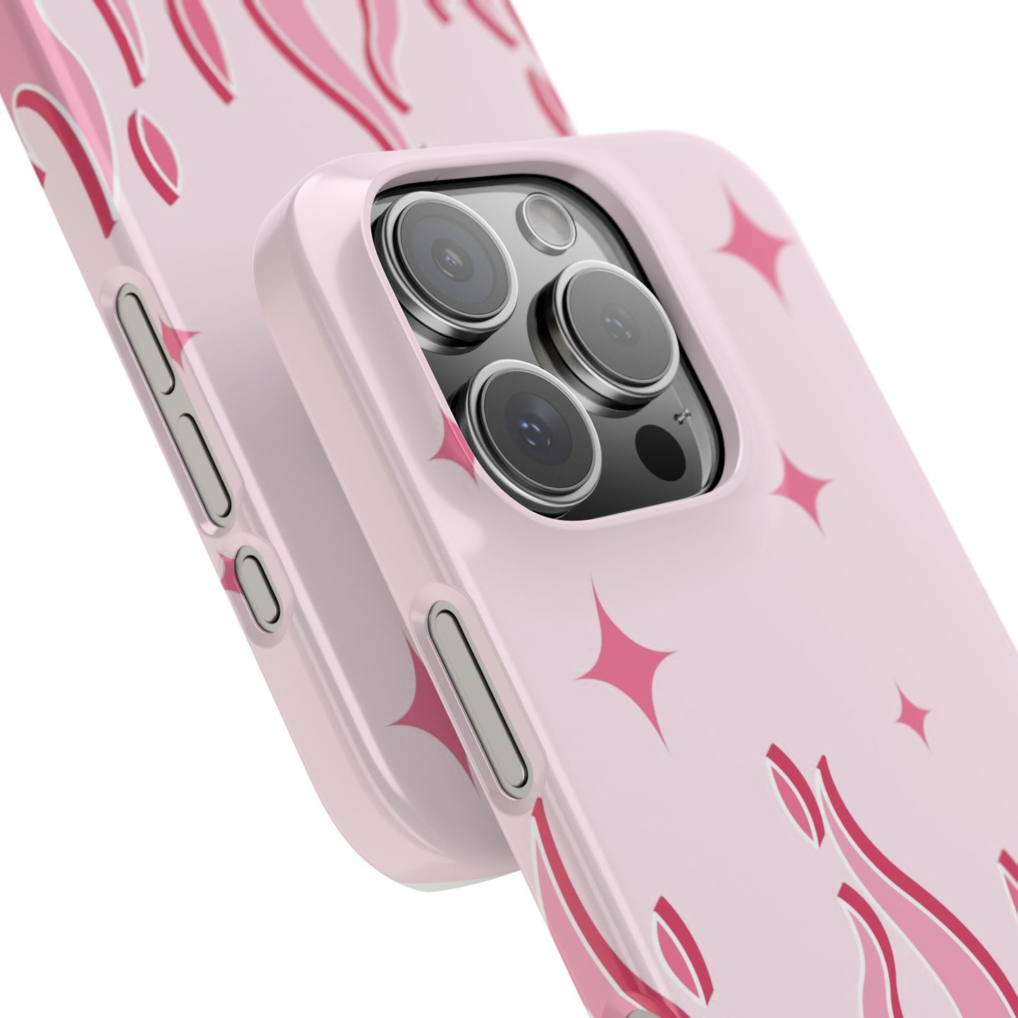Pink Flame iPhone Case with Heart