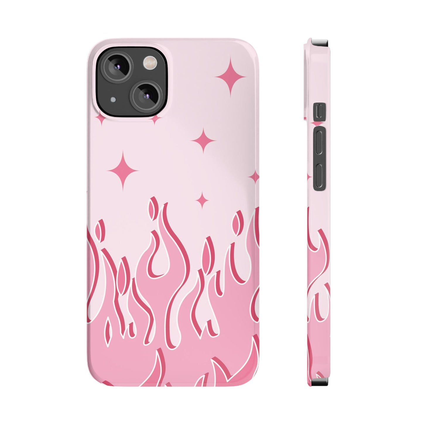 Pink Flame iPhone Case with Heart