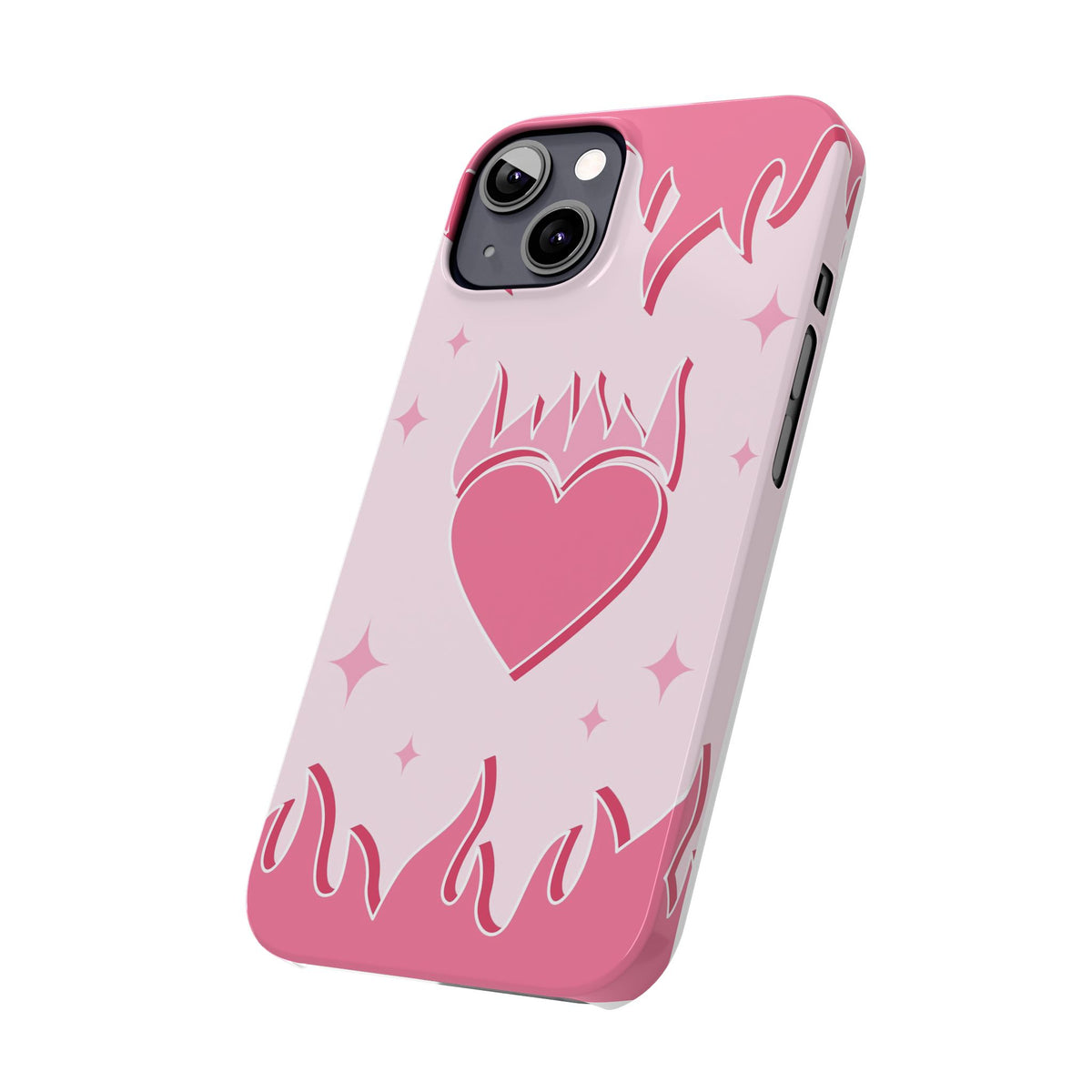 Pink Heart on Fire - casetinger