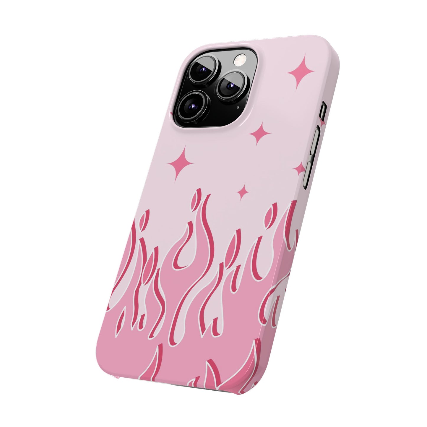 Pink Flame iPhone Case with Heart