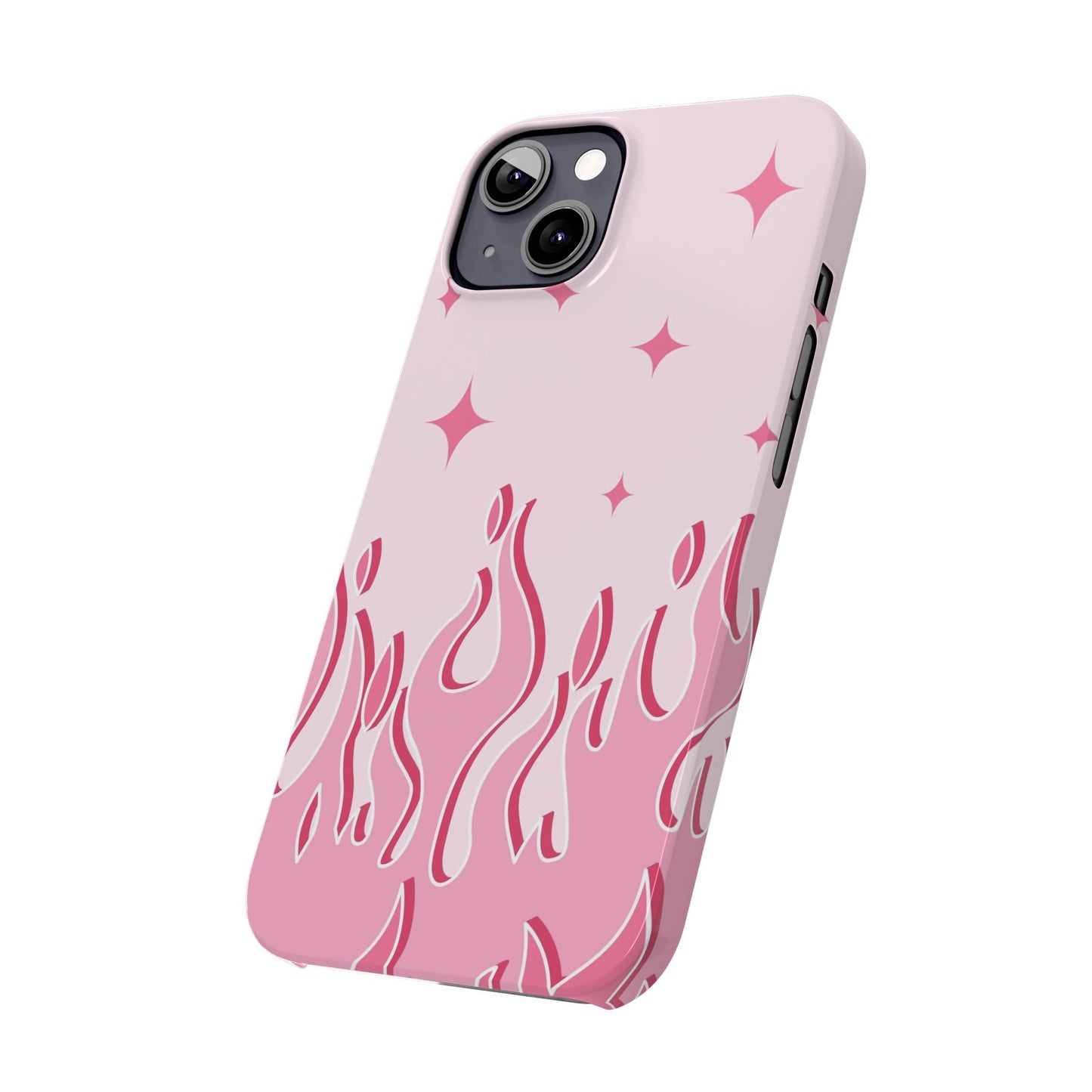 Pink Flame iPhone Case with Heart