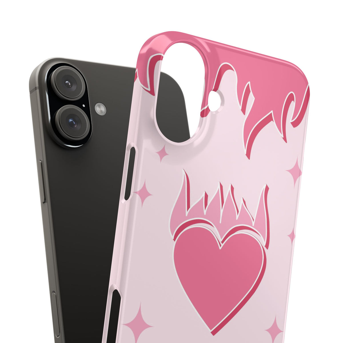 Pink Heart on Fire - casetinger