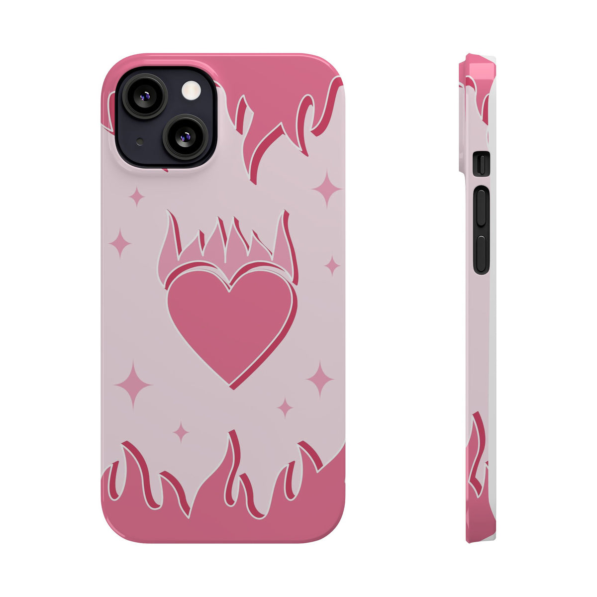 Pink Heart on Fire - casetinger