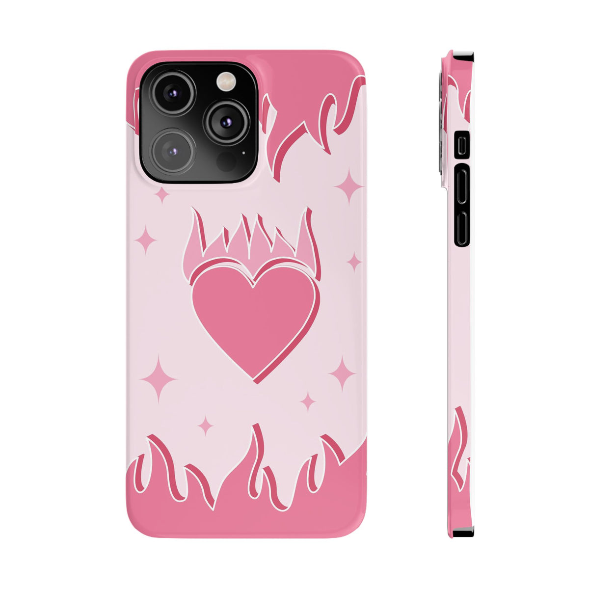 Pink Heart on Fire - casetinger