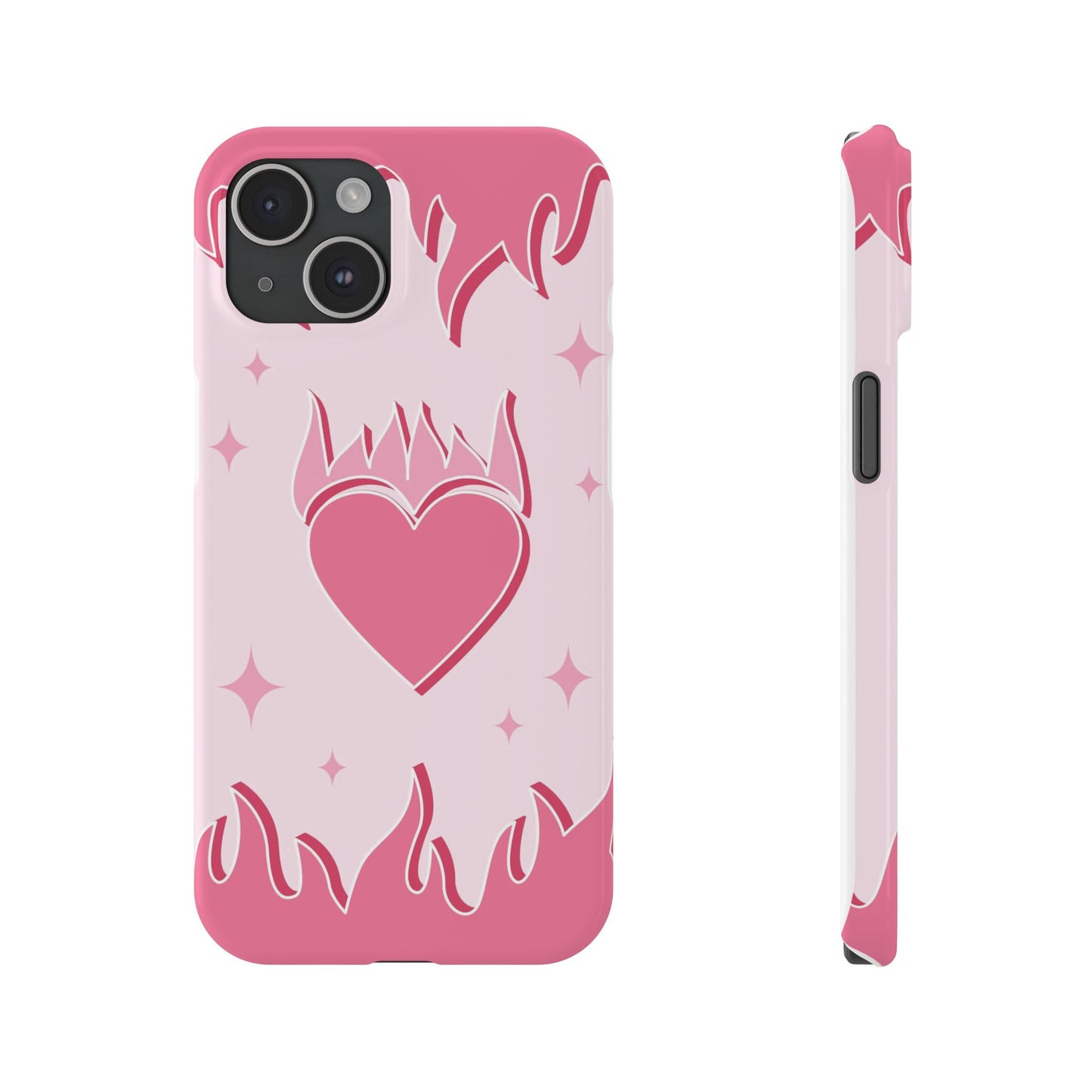 Pink Heart on Fire