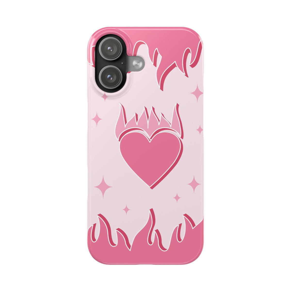 Pink Heart on Fire - casetinger