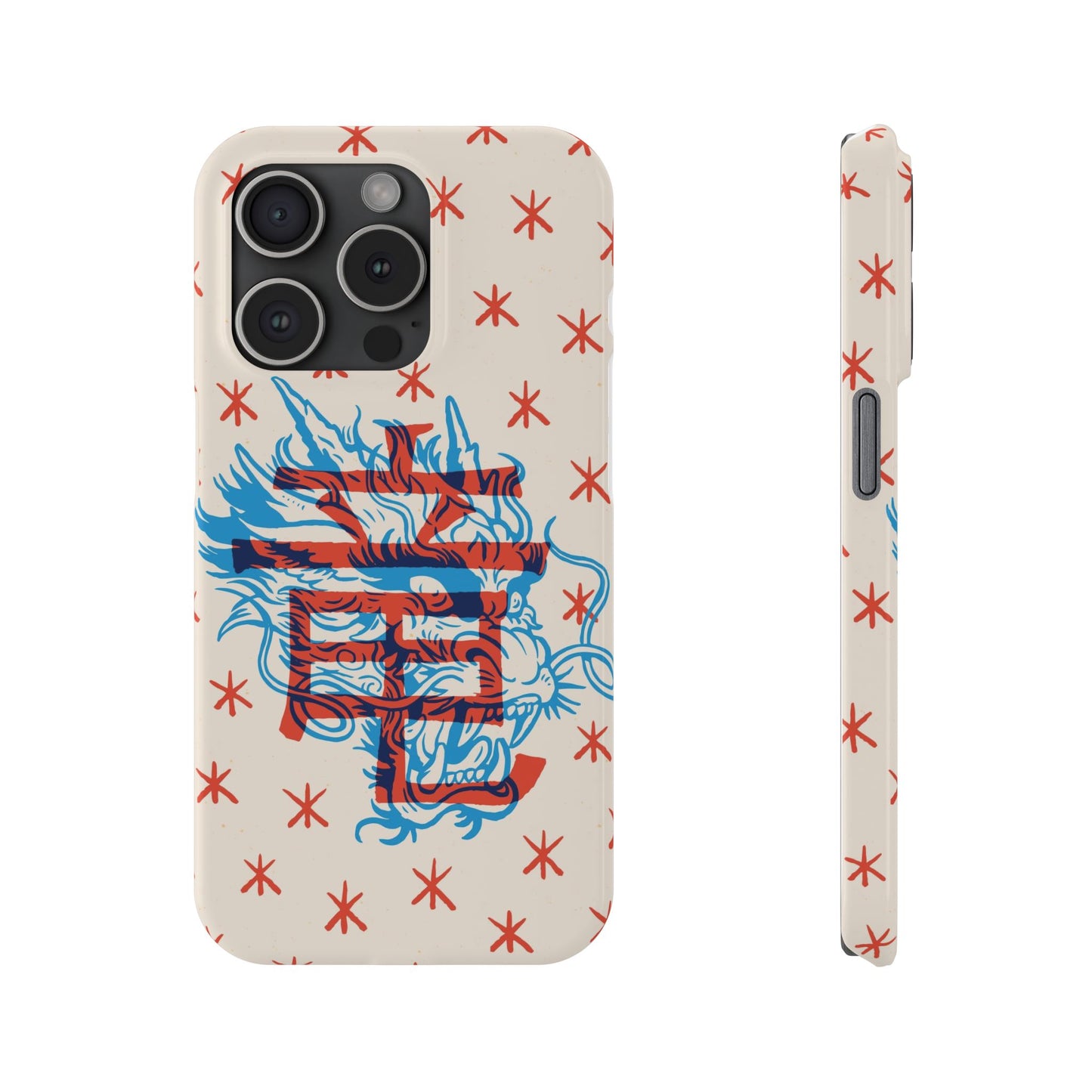 Geek dragon design and Asian art duotone style