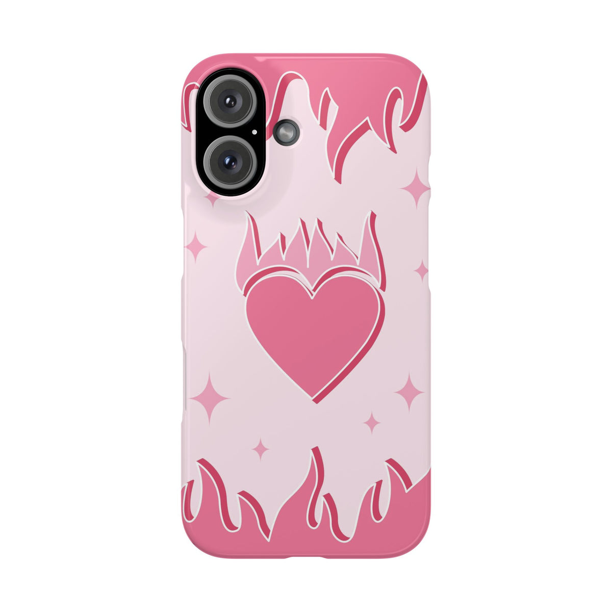 Pink Heart on Fire - casetinger