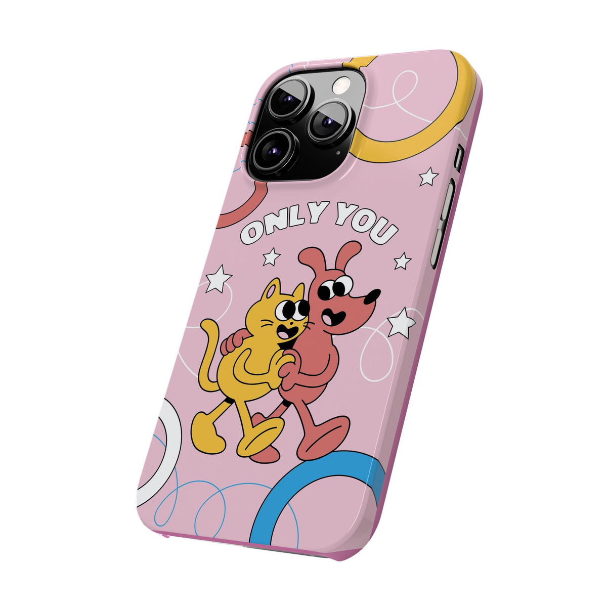 Dog and cat couple in retro cartoon style. - casetinger