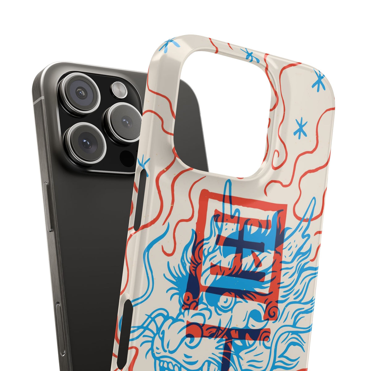 Geek case with dragon design and Asian art duotone style - casetinger