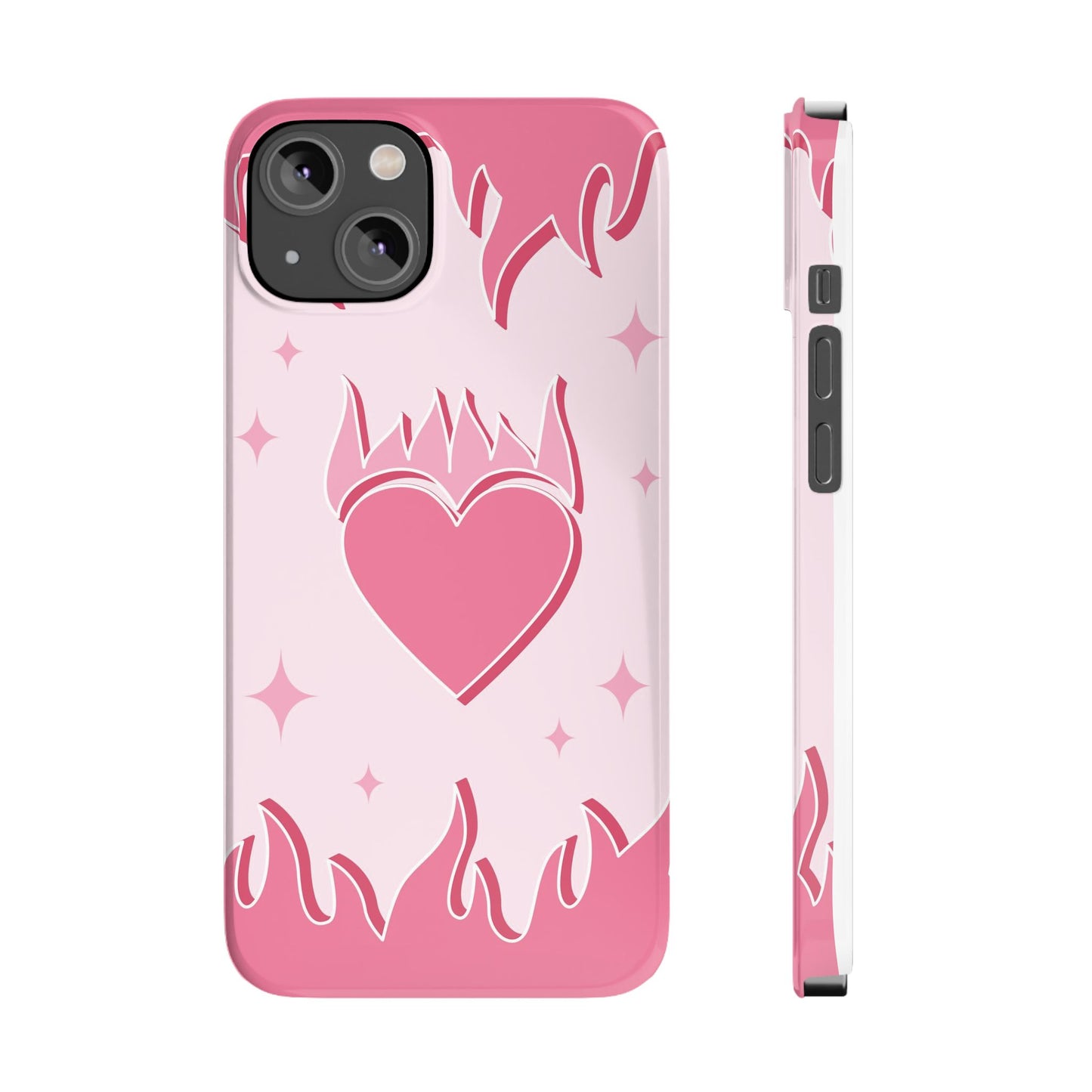 Pink Heart on Fire