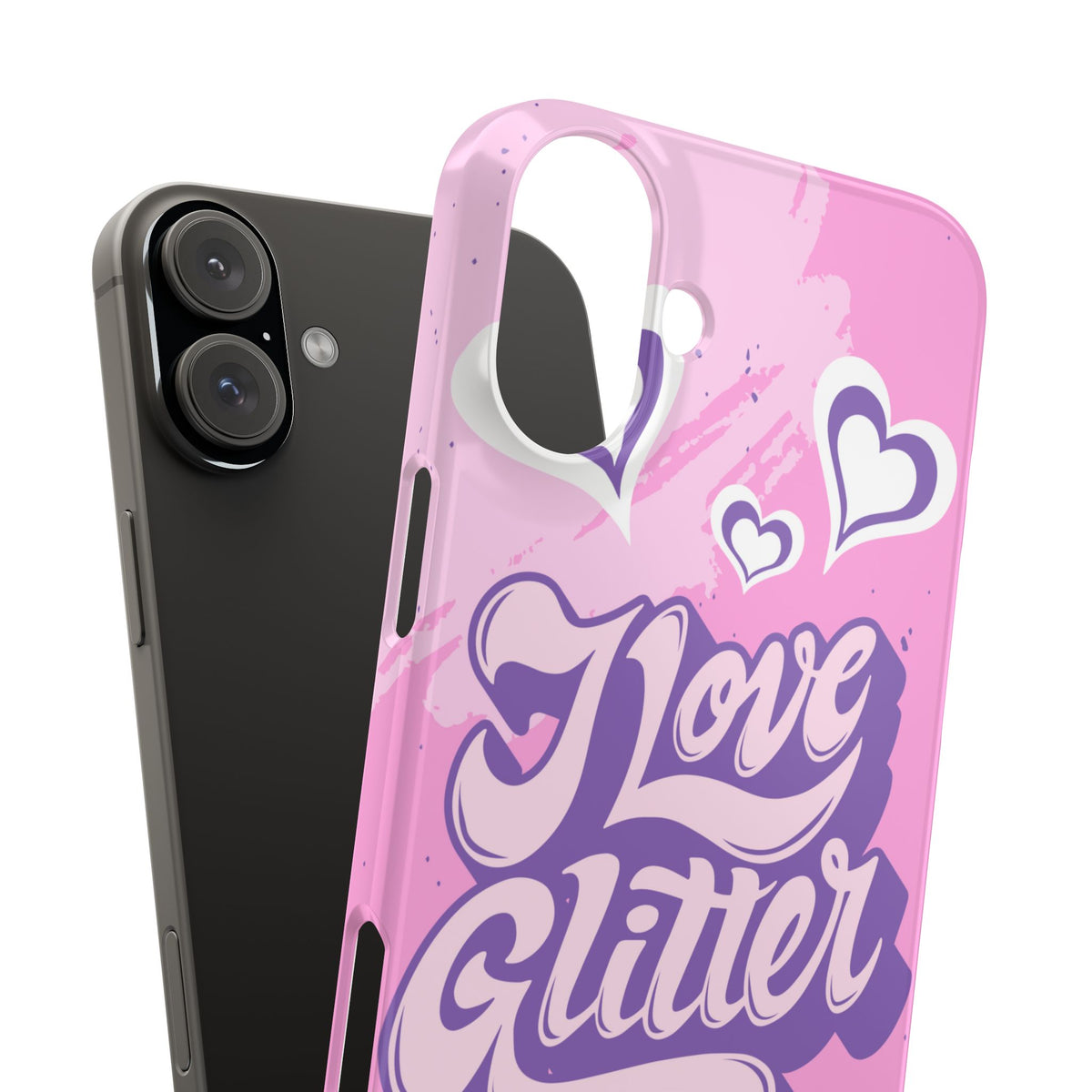 "i love glitter" Design and hearts - casetinger