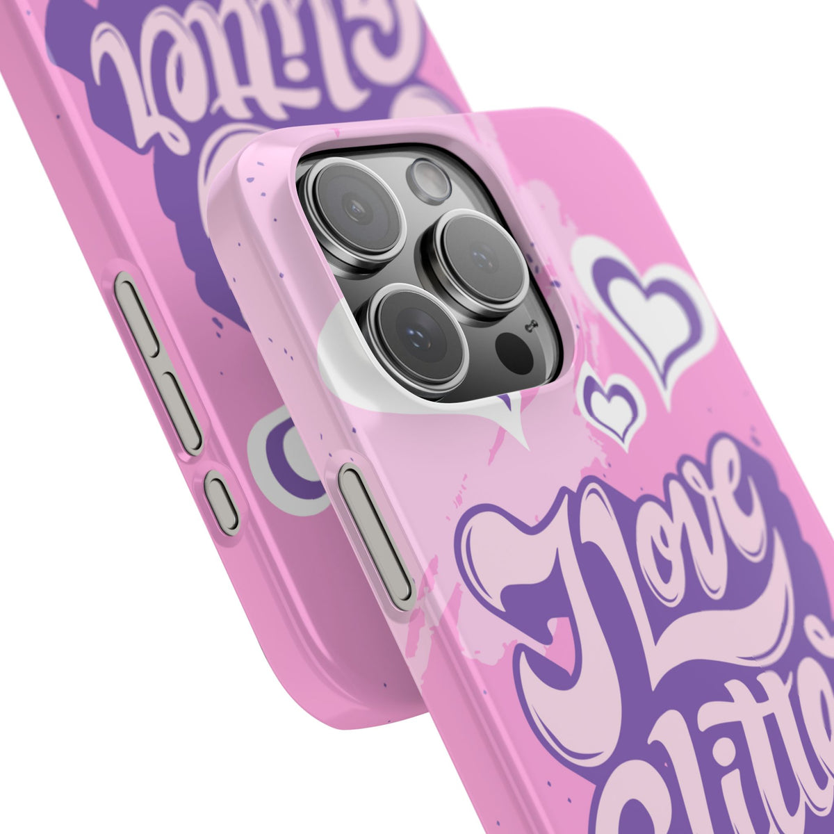 "i love glitter" Design and hearts - casetinger