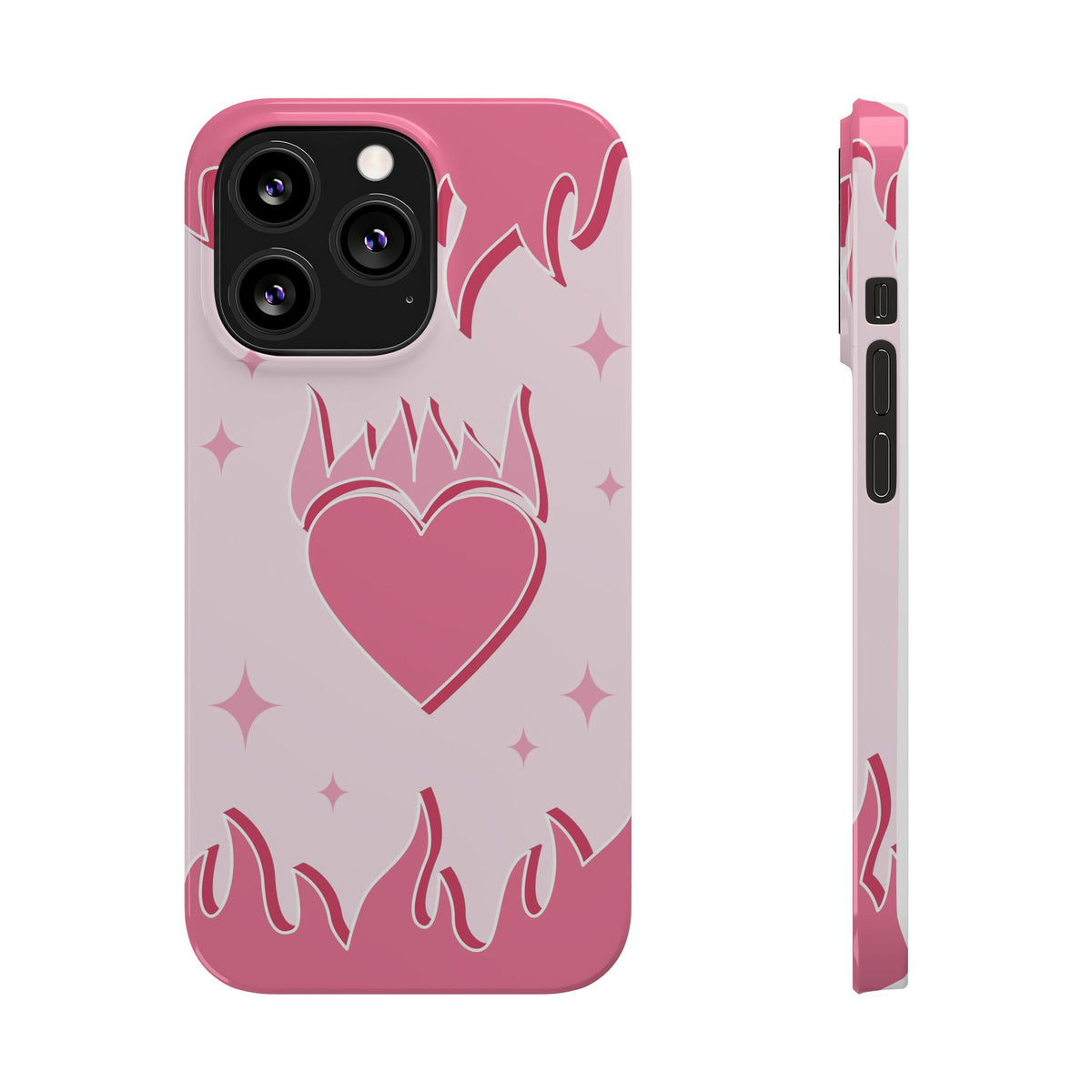 Pink Heart on Fire - casetinger