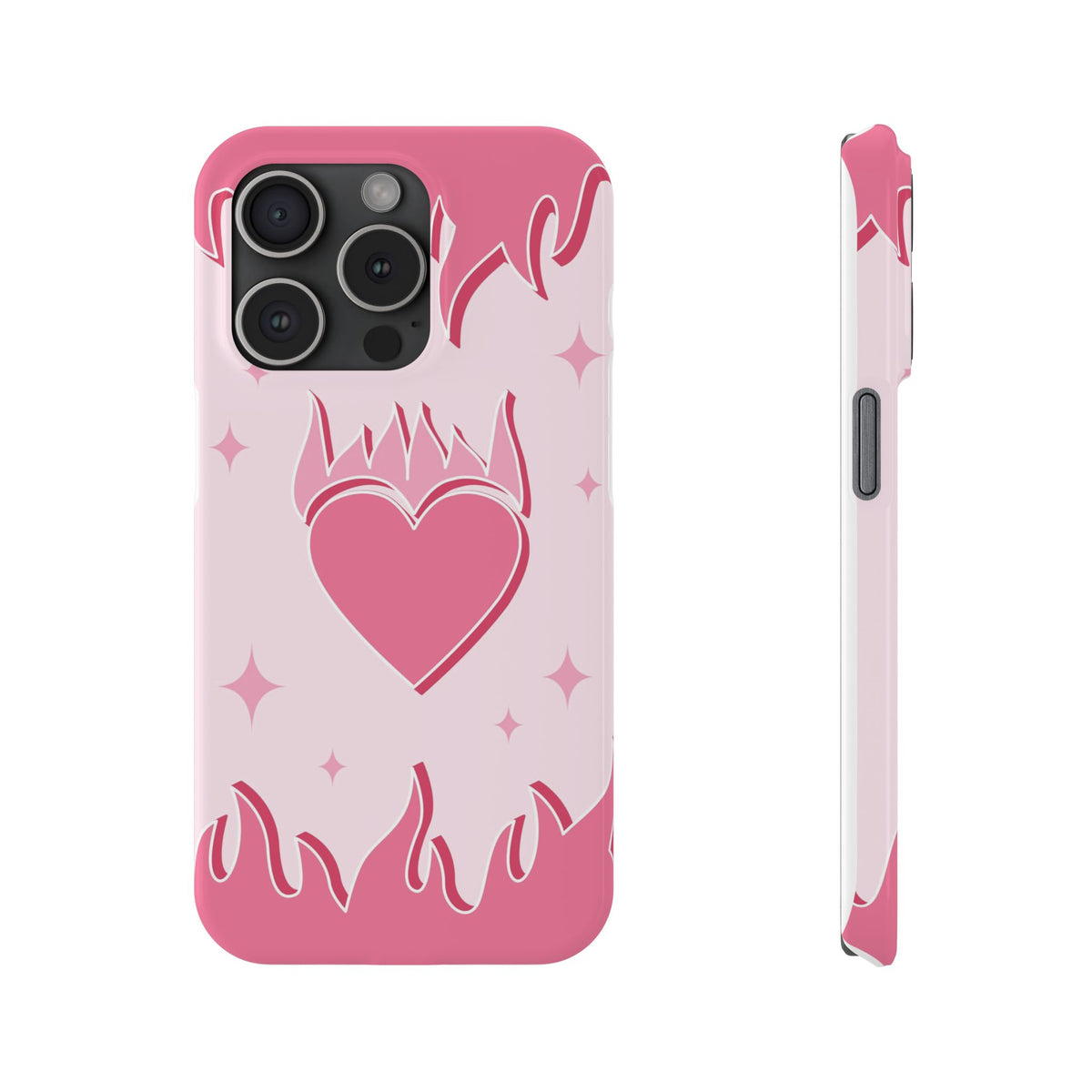 Pink Heart on Fire - casetinger