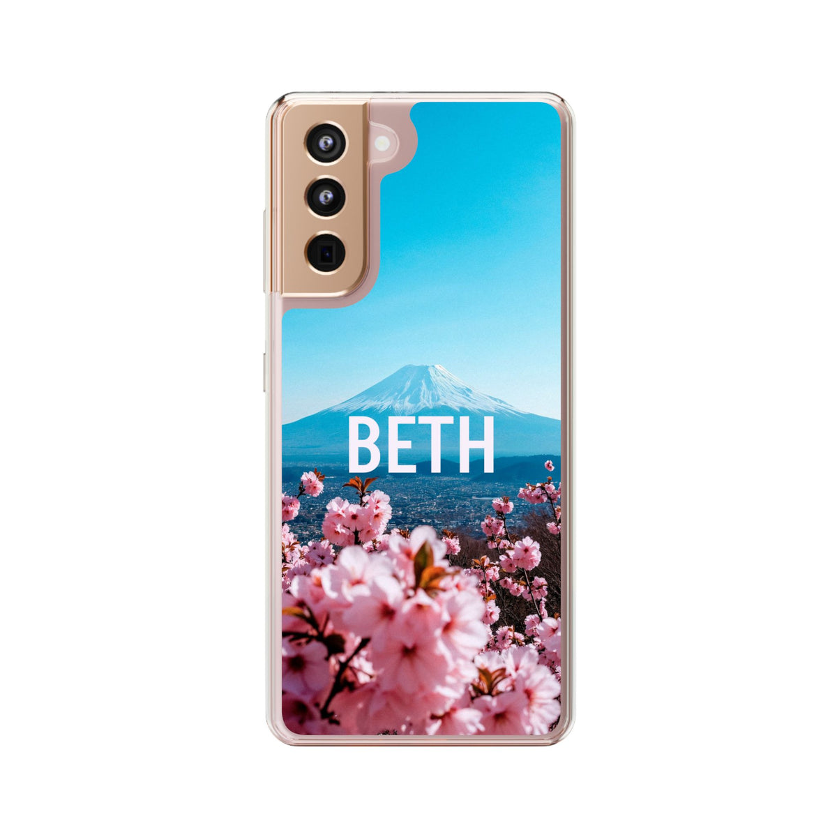 Fujiyama sakura flowers - Custom name - casetinger