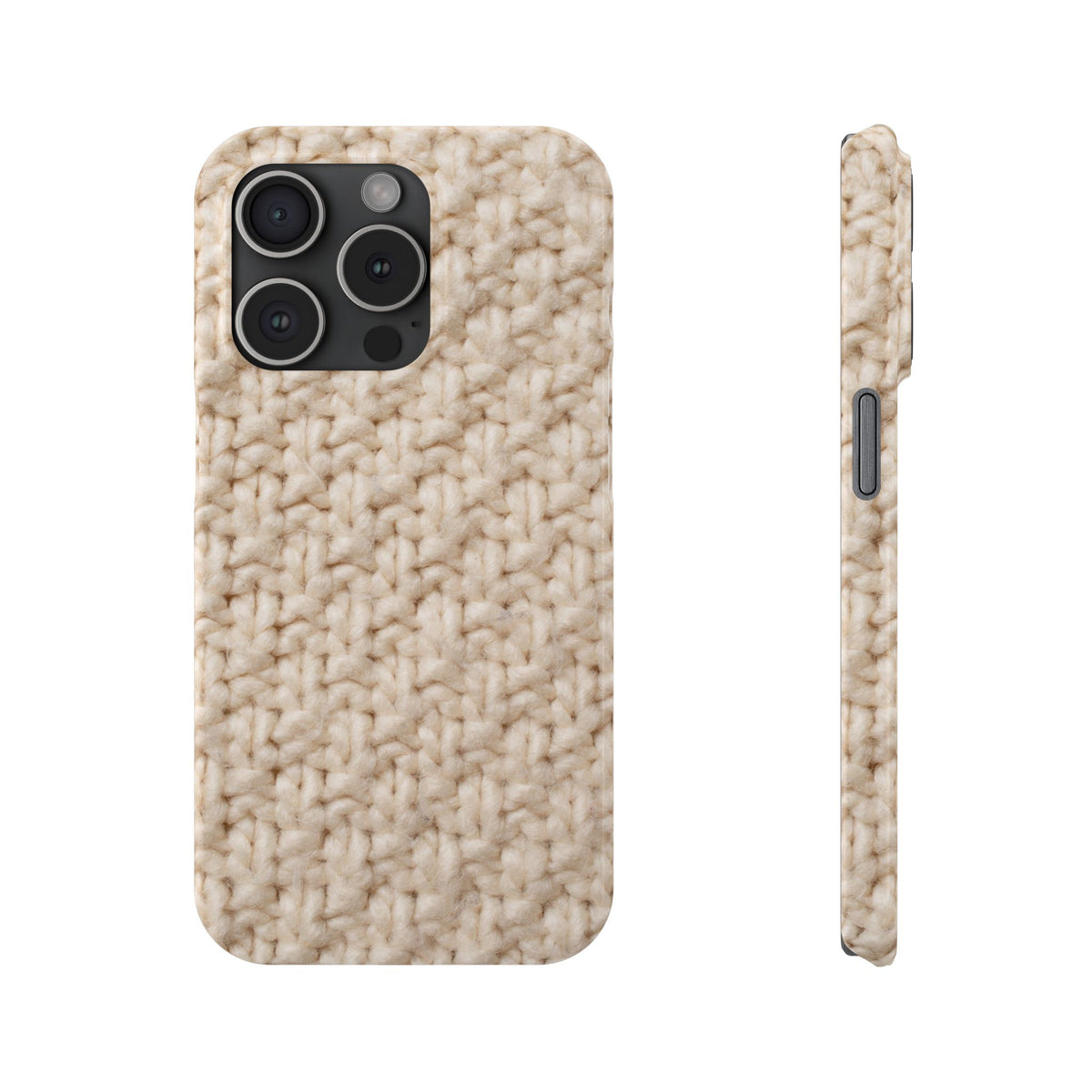 Cream Wool Texture Slim Phone Case - casetinger