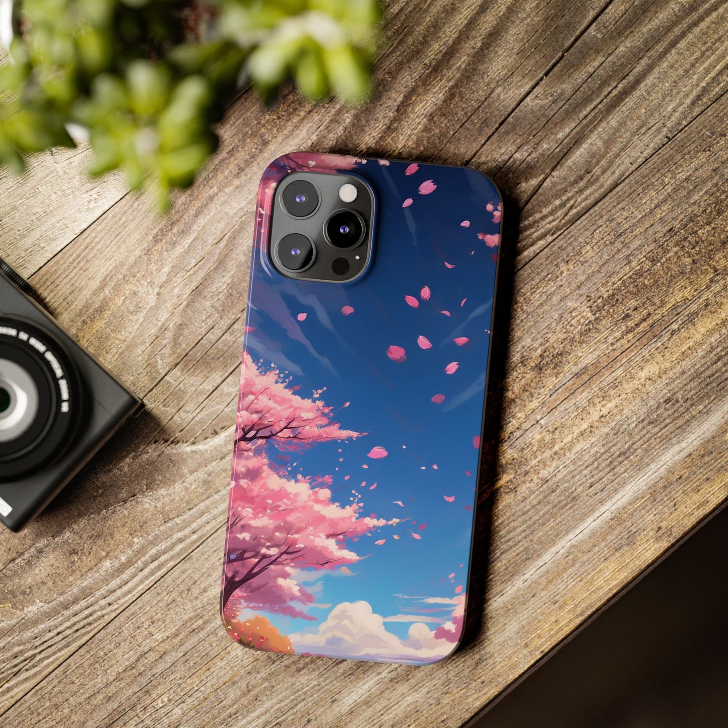 japanese sky landscape sakura flowers - anime style