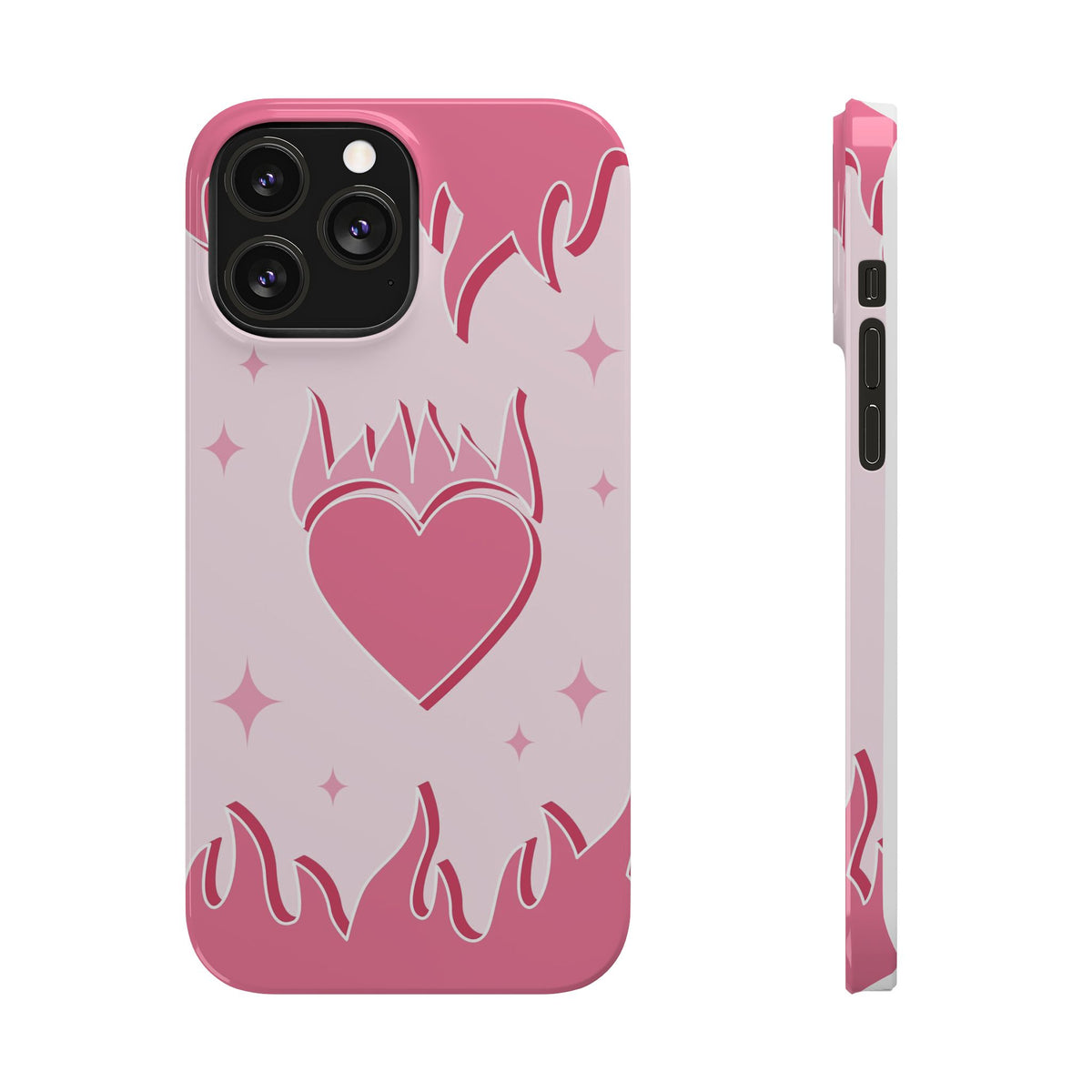 Pink Heart on Fire - casetinger