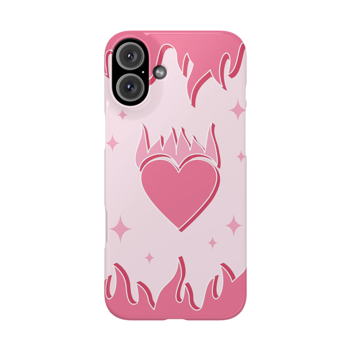 Pink Heart on Fire - casetinger