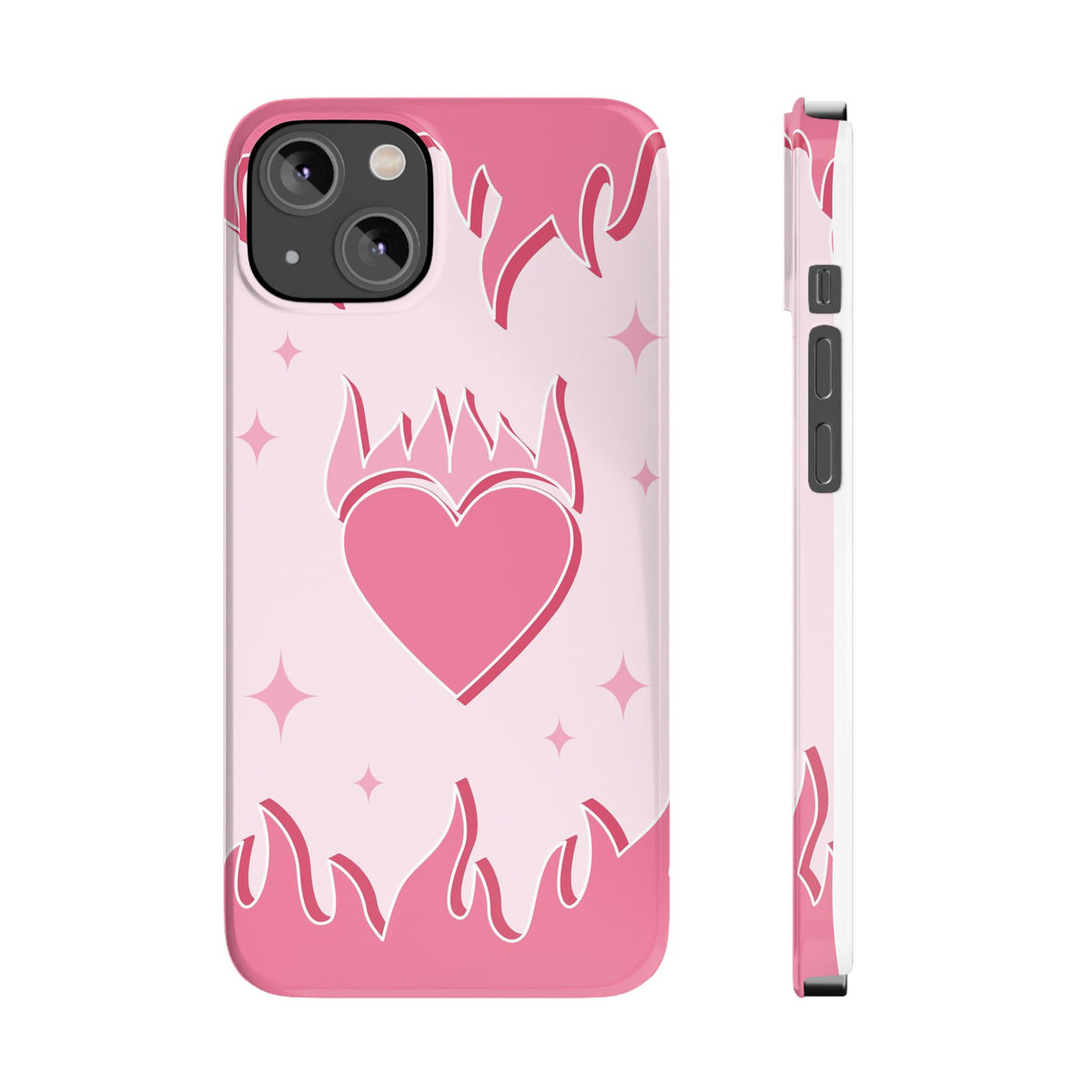 Pink Heart on Fire - casetinger
