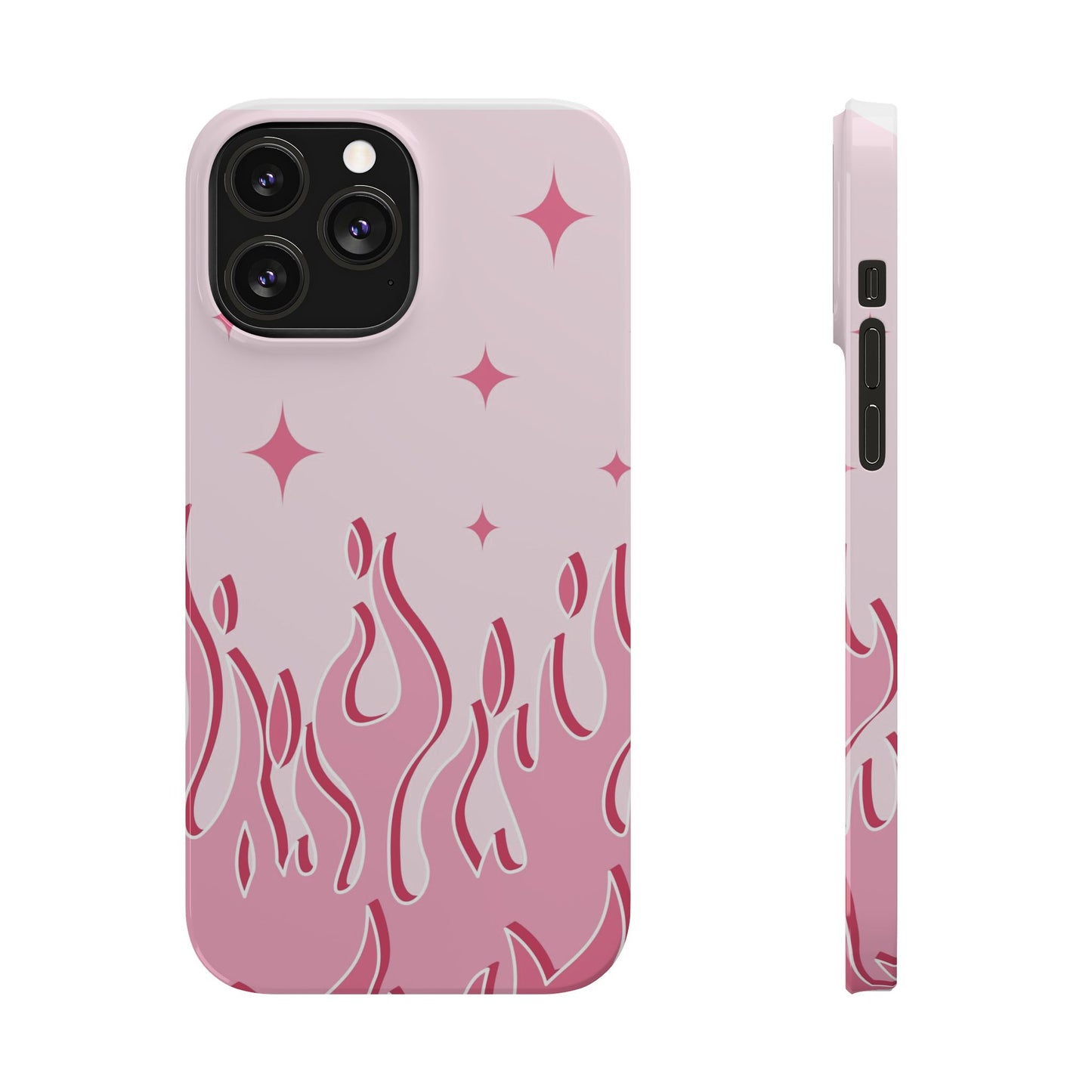 Pink Flame iPhone Case with Heart