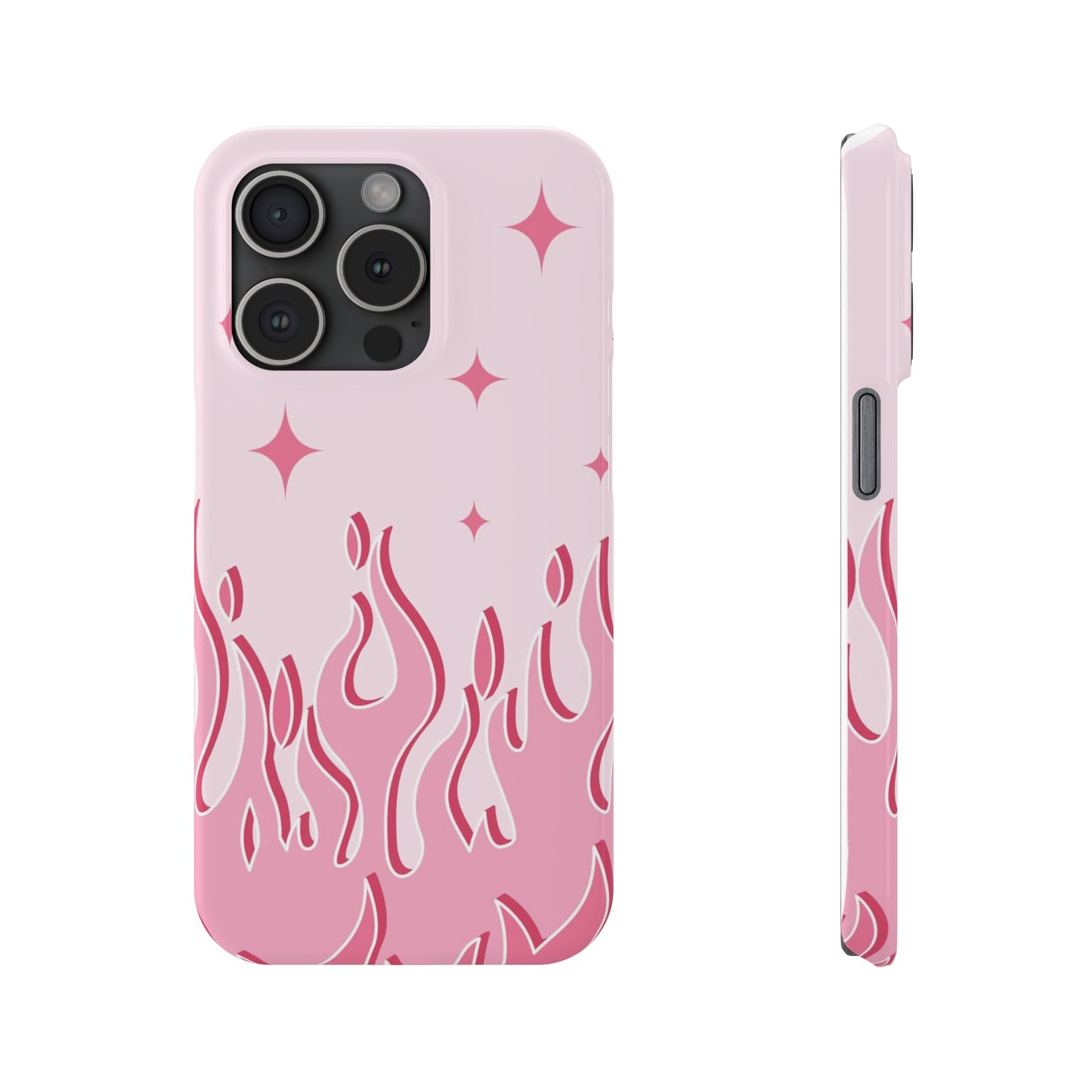 Pink Flame iPhone Case with Heart