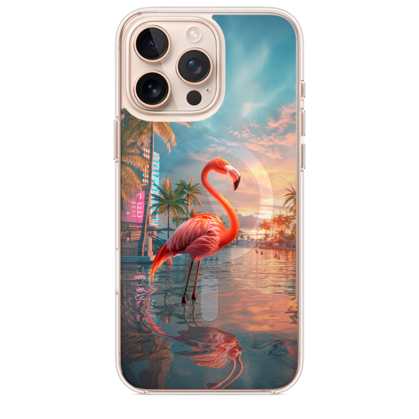 Tropical Miami Flamingo - Magnetic - casetinger