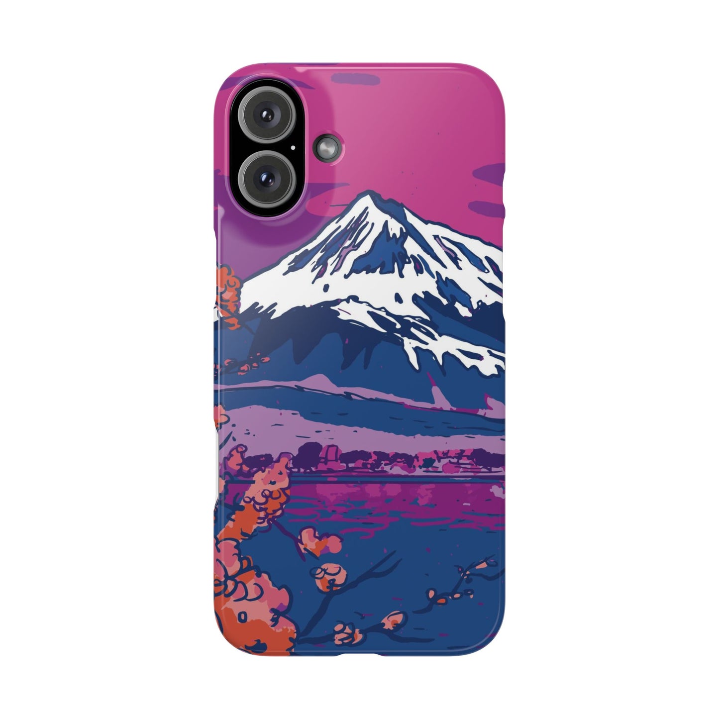 Vaporwave Japanese Landscape iPhone Case for iPhone 16, 15, 14, and 13