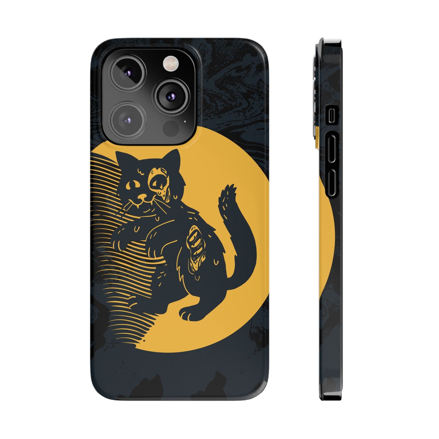 Case iPhone Halloween Edition: Kitten Possessed Zombie. Iphone 16, 15 case, iphone 14 case, iphone 13 case. Pro, max and mini