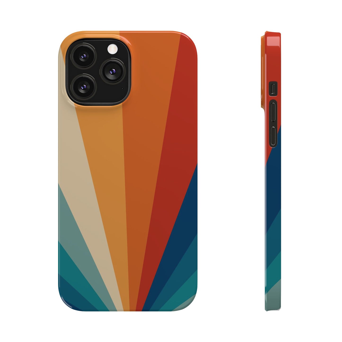 Retro iPhone case with abstract stripe flare - Timeless design for summer - For iPhone 13, iPhone 14 and iPhone 15 pro and max