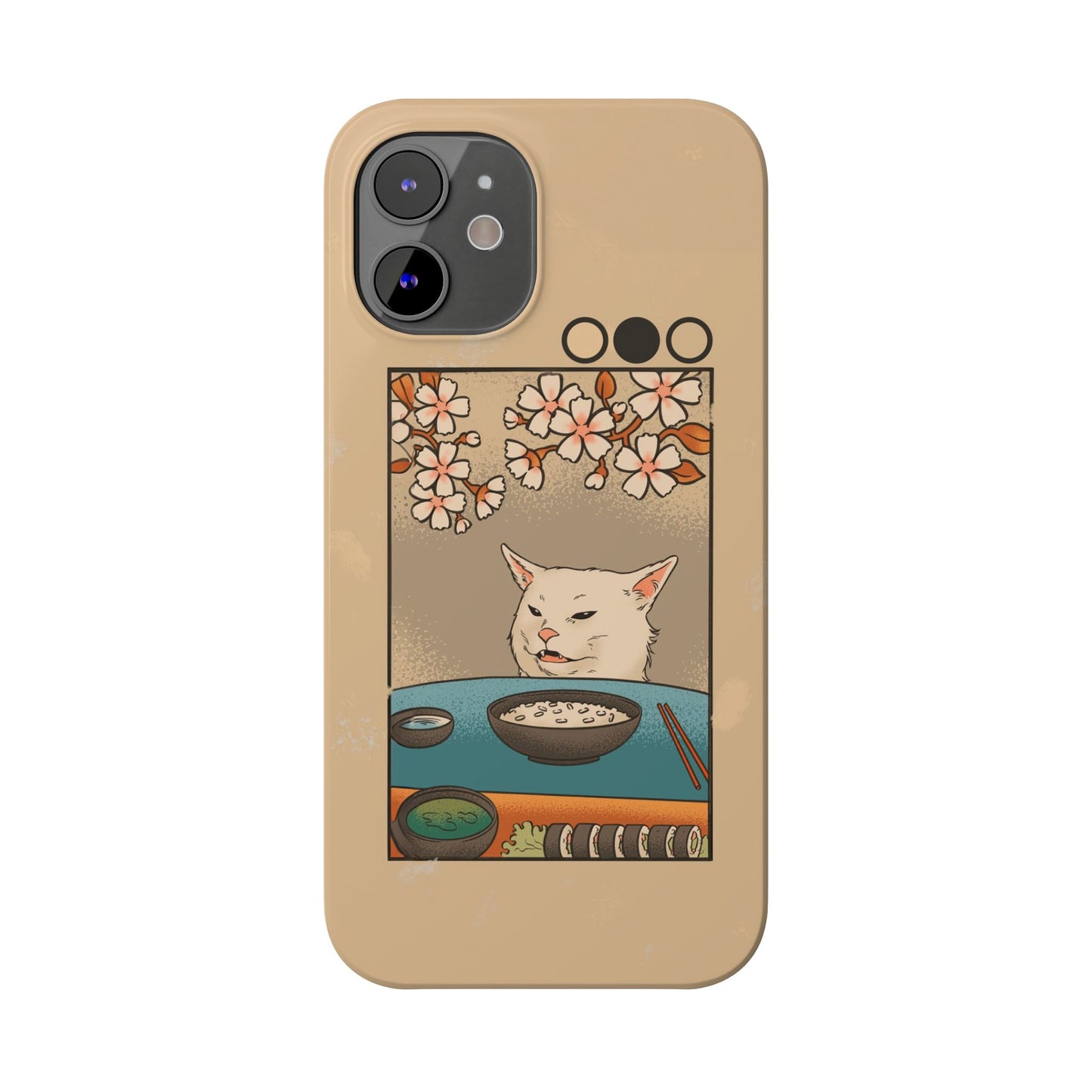 Whimsical Cat and Sushi iPhone Case