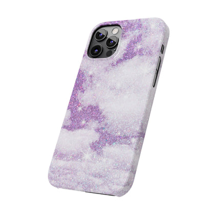 Purple Dreamy Clouds Phone Case - Mystical Glitter Protection for iPhone