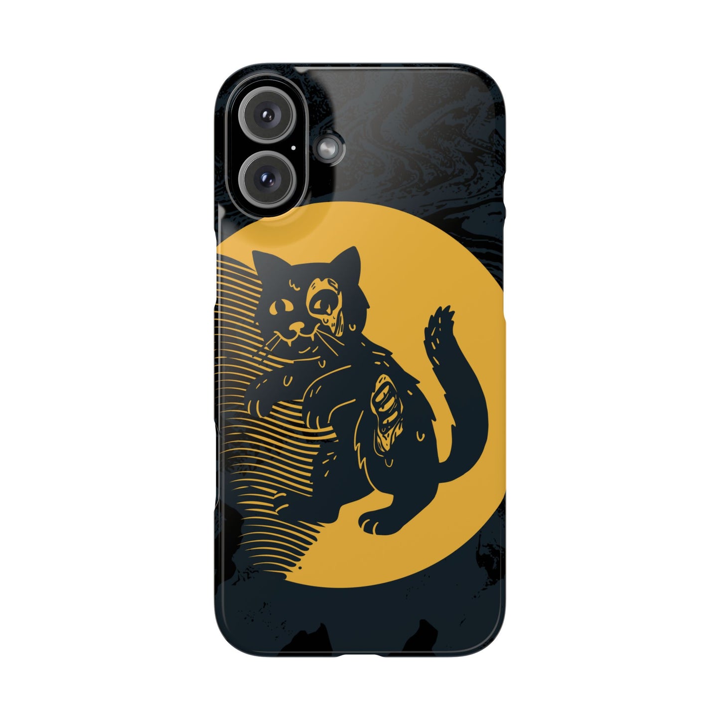 Case iPhone Halloween Edition: Kitten Possessed Zombie. Iphone 16, 15 case, iphone 14 case, iphone 13 case. Pro, max and mini