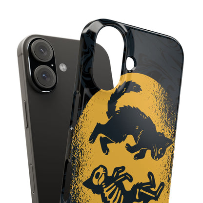 iPhone 16 case Halloween Edition Kitten: Duel between Life and Death in Two Phases Skull. Pro, max and mini