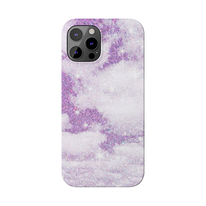 Purple Dreamy Clouds Phone Case - Mystical Glitter Protection for iPhone