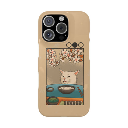 Whimsical Cat and Sushi iPhone Case – Meme-Inspired