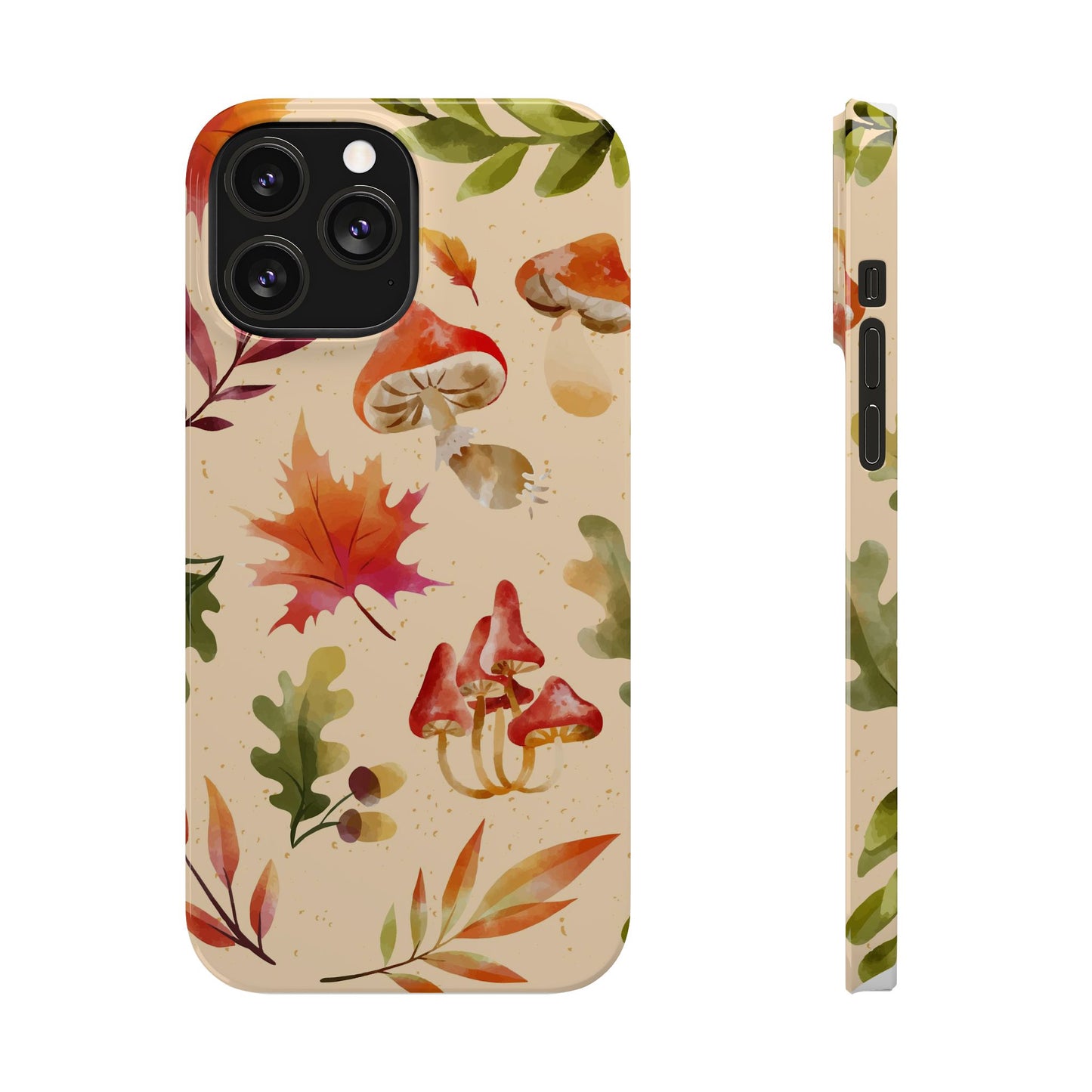 Watercolor autumn season phone cases for iPhone 16, 15, iPhone 14 and iPhone 13.