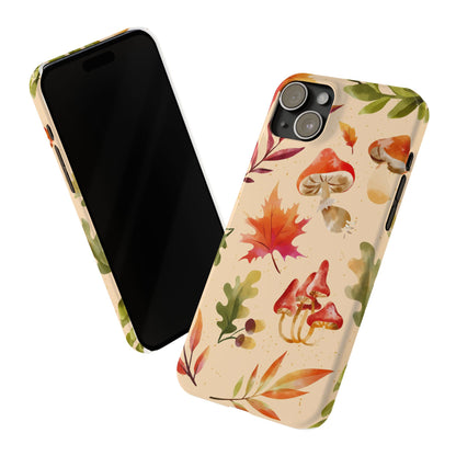 Watercolor autumn season phone cases for iPhone 16, 15, iPhone 14 and iPhone 13.