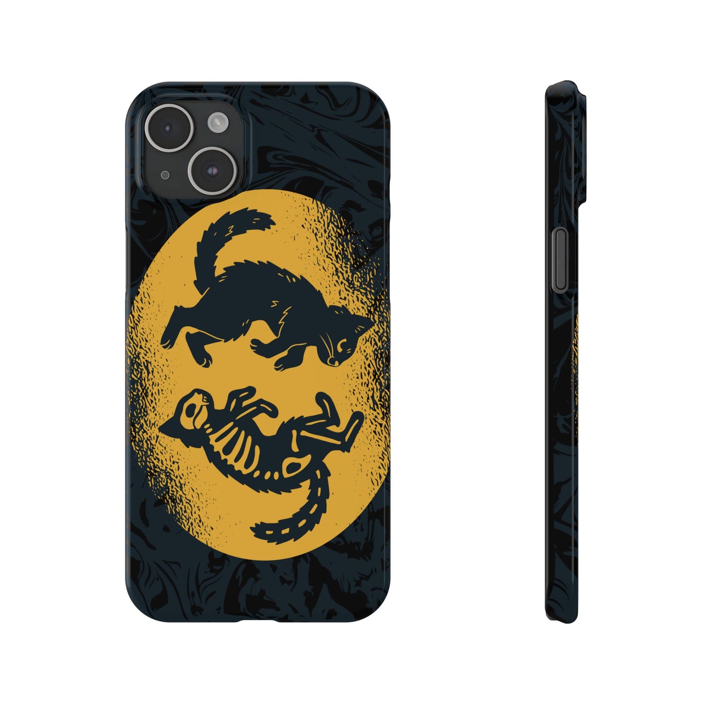 iPhone 16 case Halloween Edition Kitten: Duel between Life and Death in Two Phases Skull. Pro, max and mini