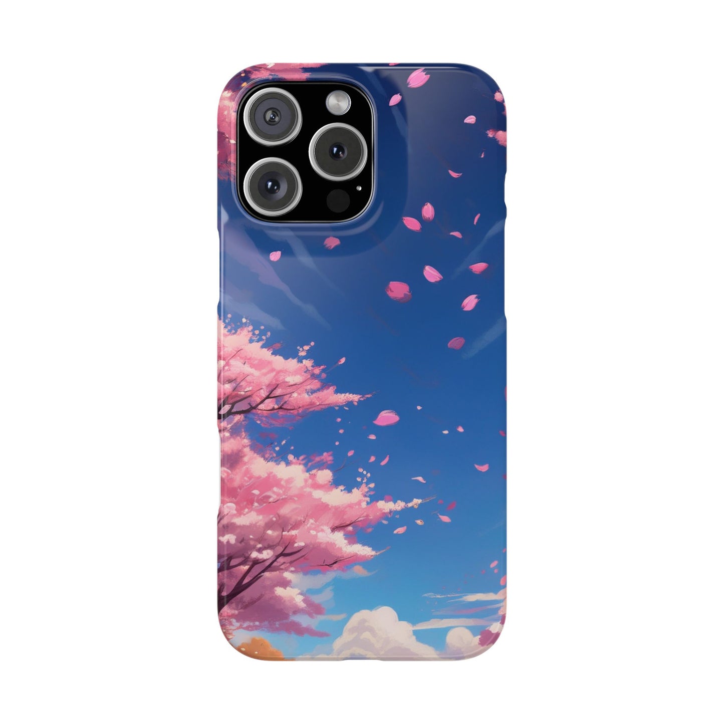 japanese sky landscape sakura flowers - anime style
